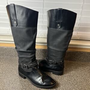 Circus Sam Edelman Knee High Boots Womens Sz 9.5M Comfort Casual Black Synthetic